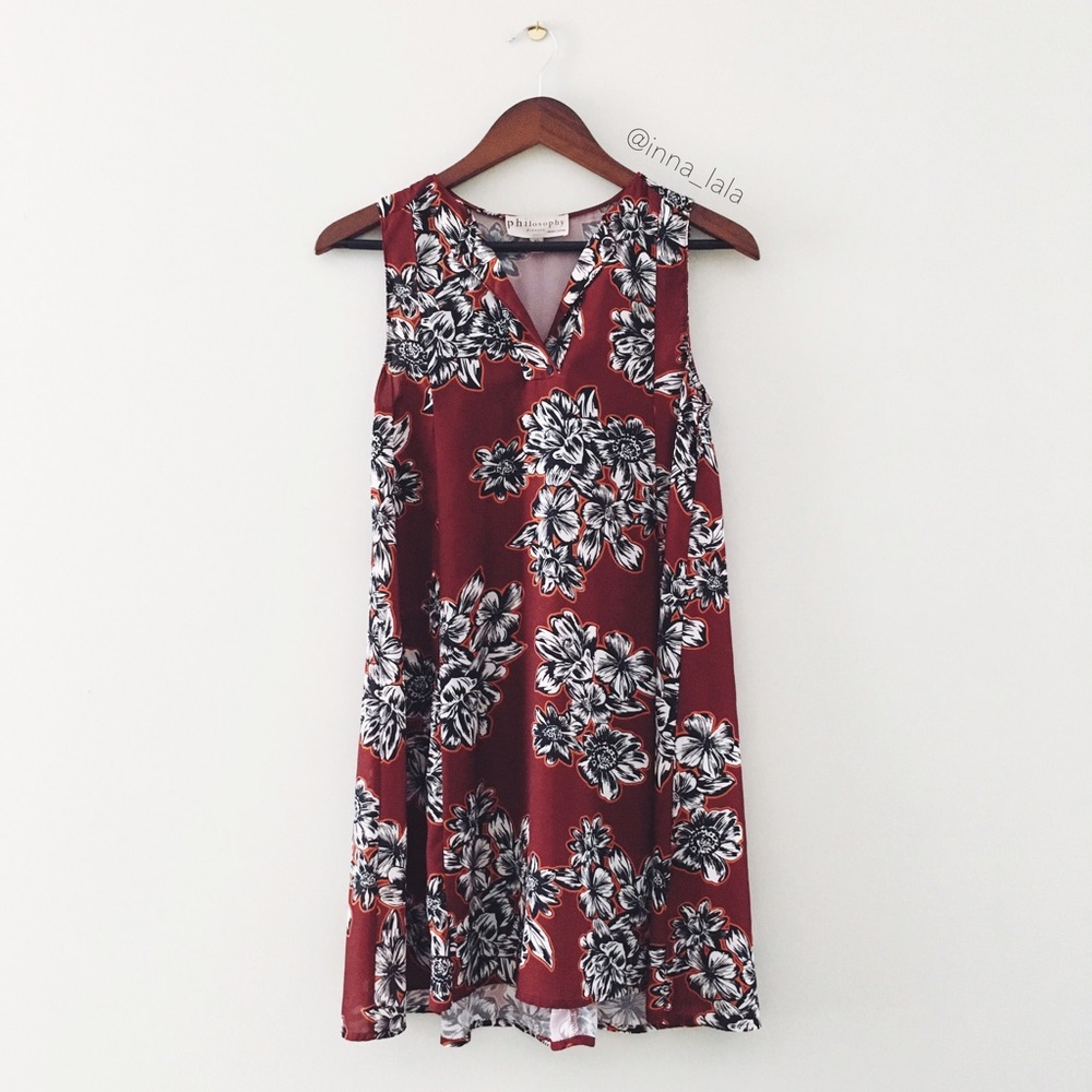 🆕 Philosophy Sleeveless Floral Print Shift Dress